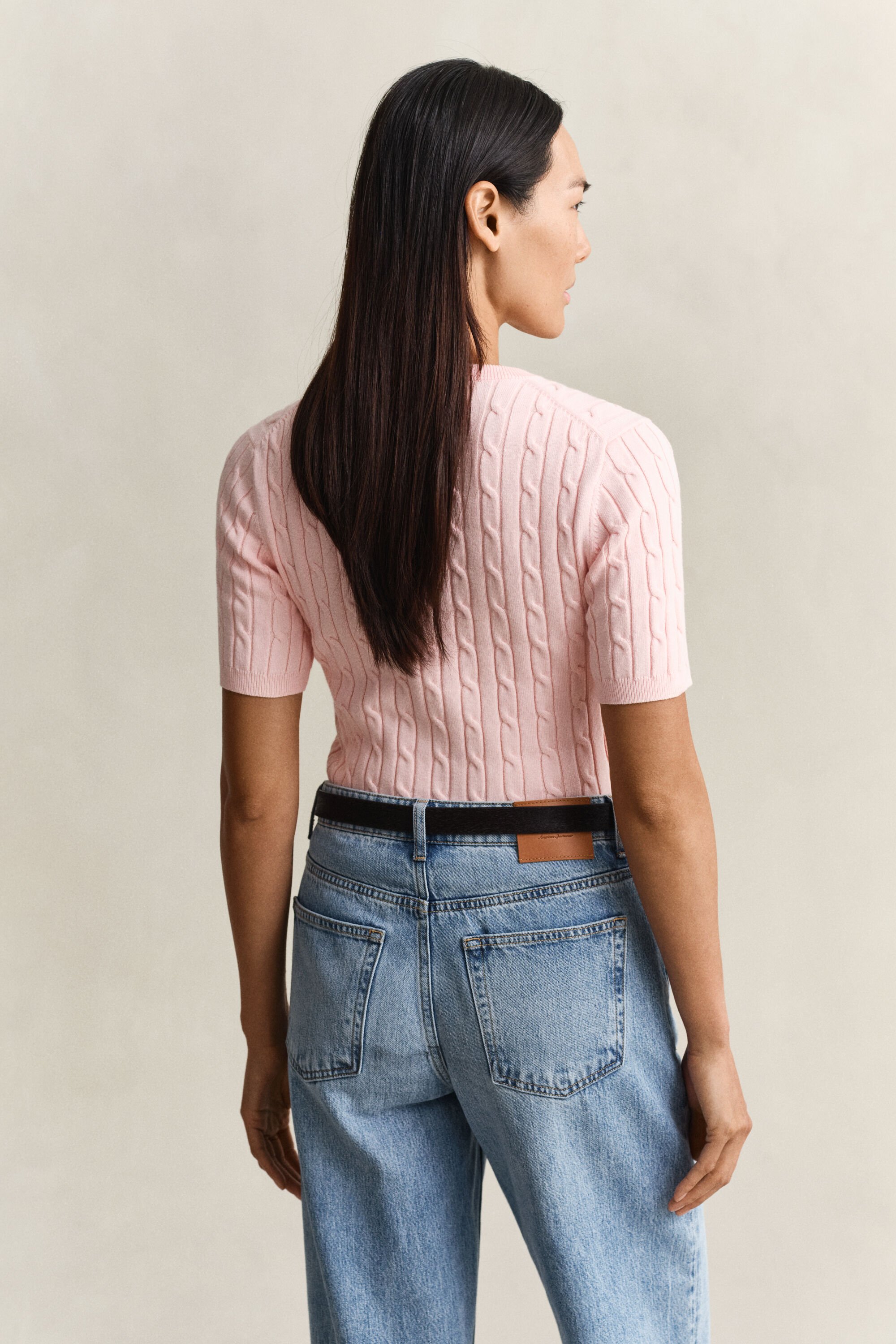 Jersey de punto de ochos y manga corta