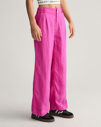 Pantalones de pinzas en lino con pernera ancha Teen Girls