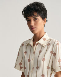 Vestido camisero estampado de manga corta