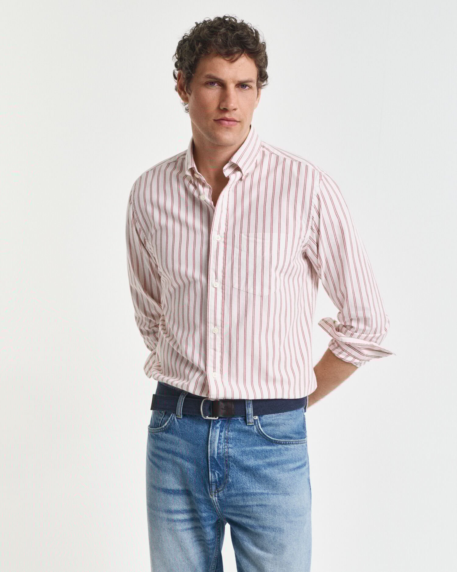 Camisa Regular Fit de popelina a rayas Archive