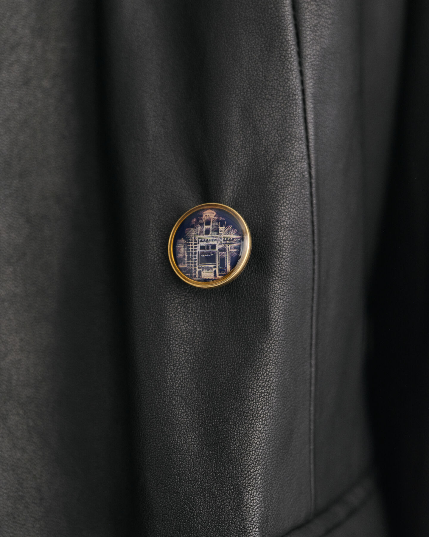 Americana de piel Regular Fit