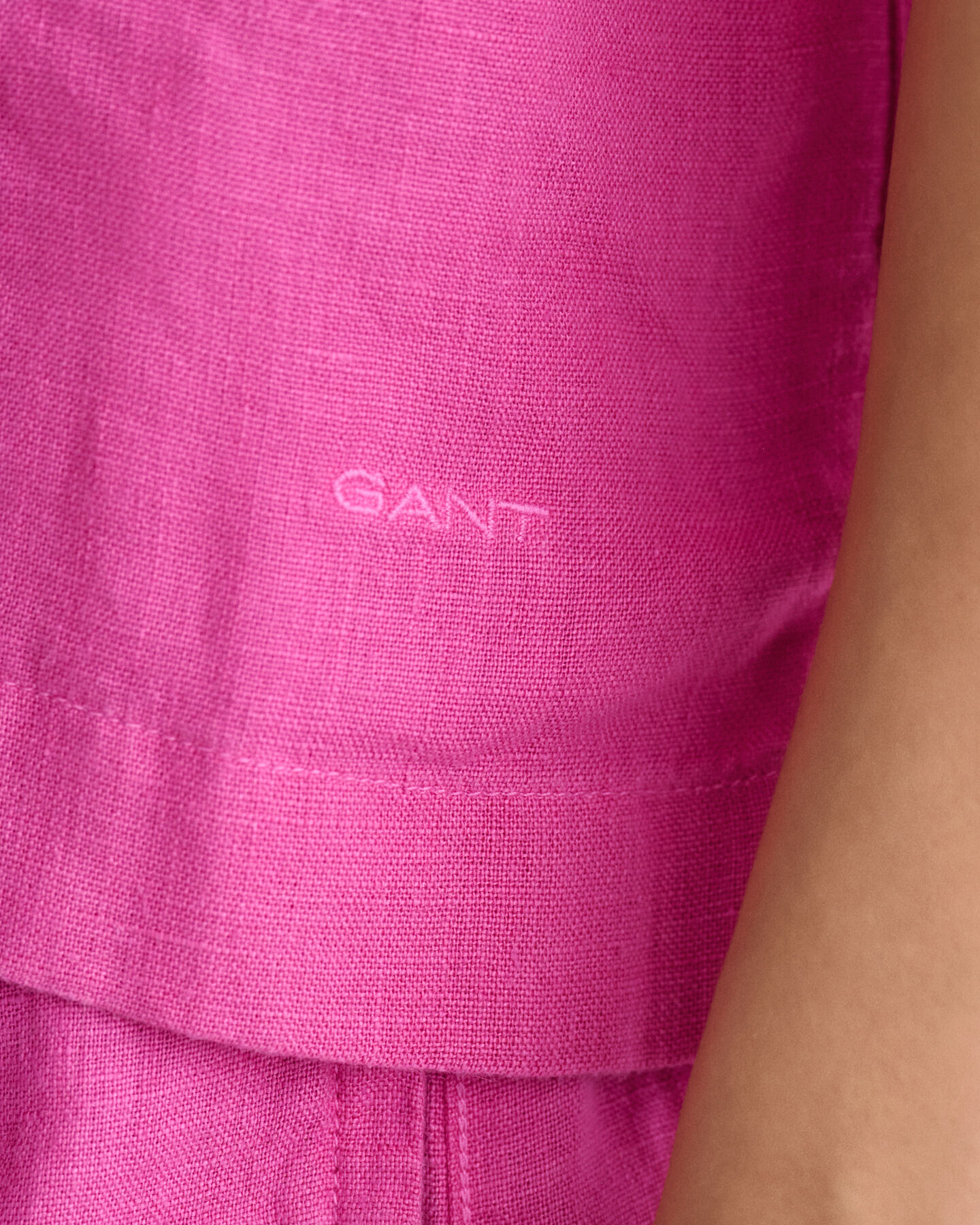 Camisa de manga corta en lino Boxy Teen Girls