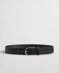 Cintur&oacute;n de piel con estampado de lagarto