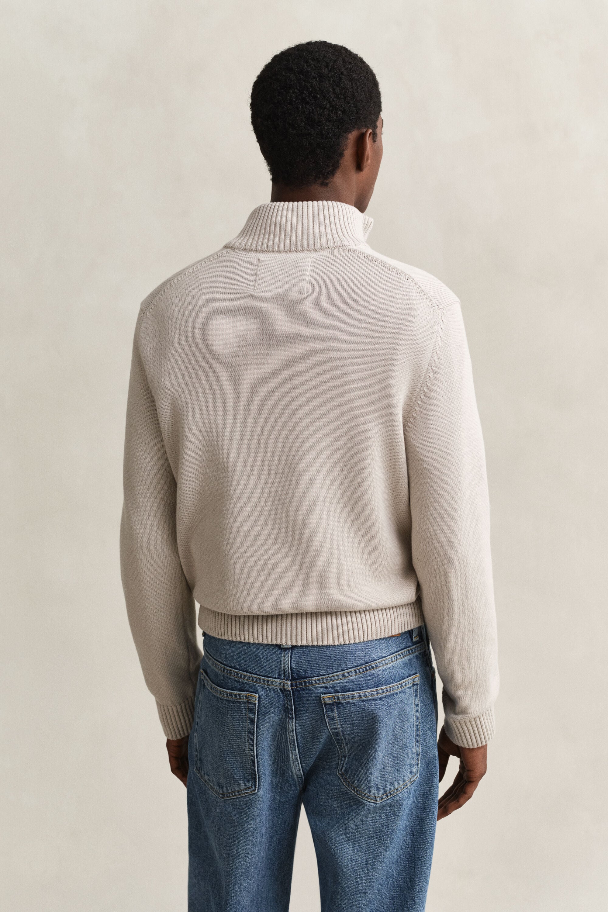 Jersey de algodón con media cremallera Casual