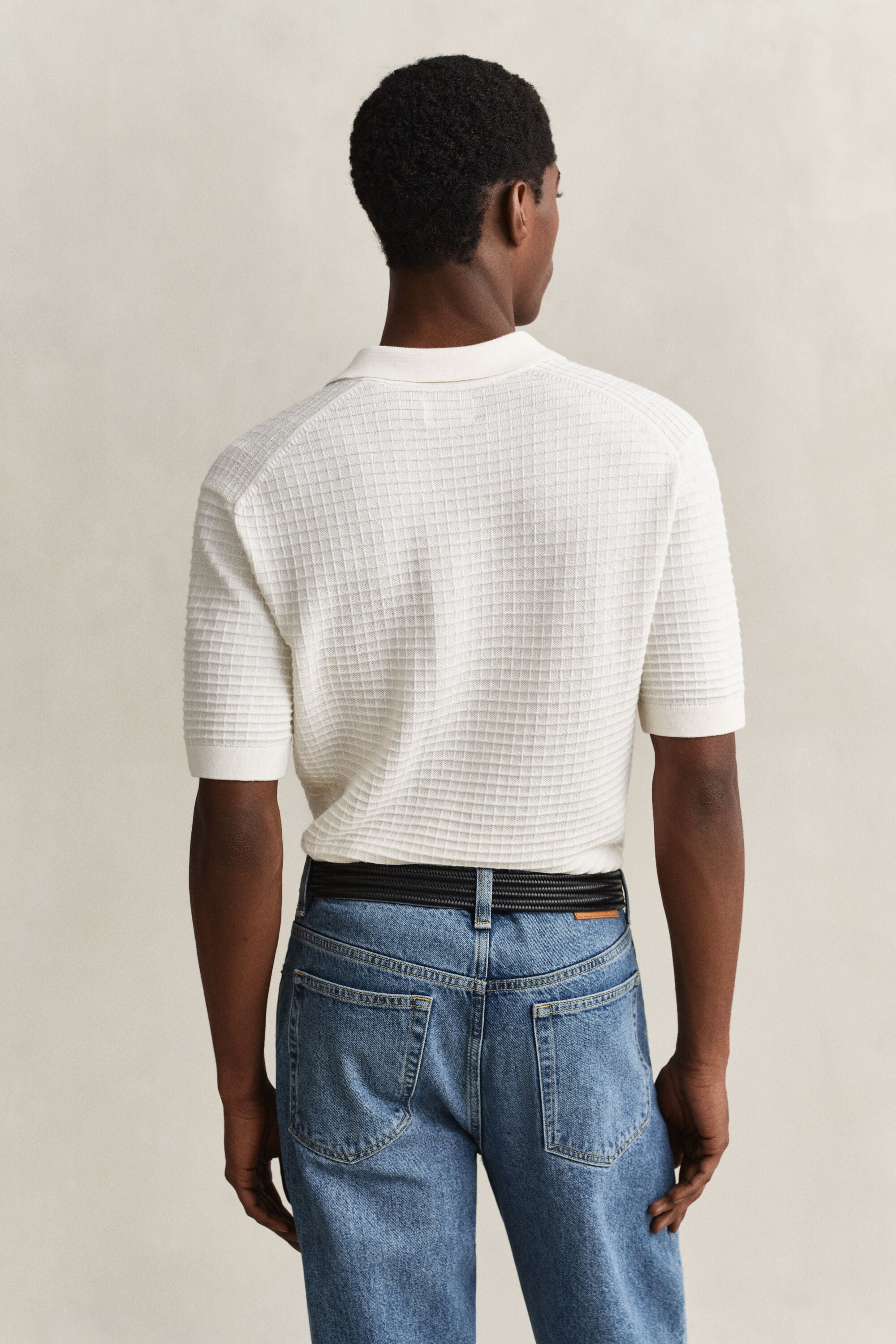 Jersey tipo polo con textura