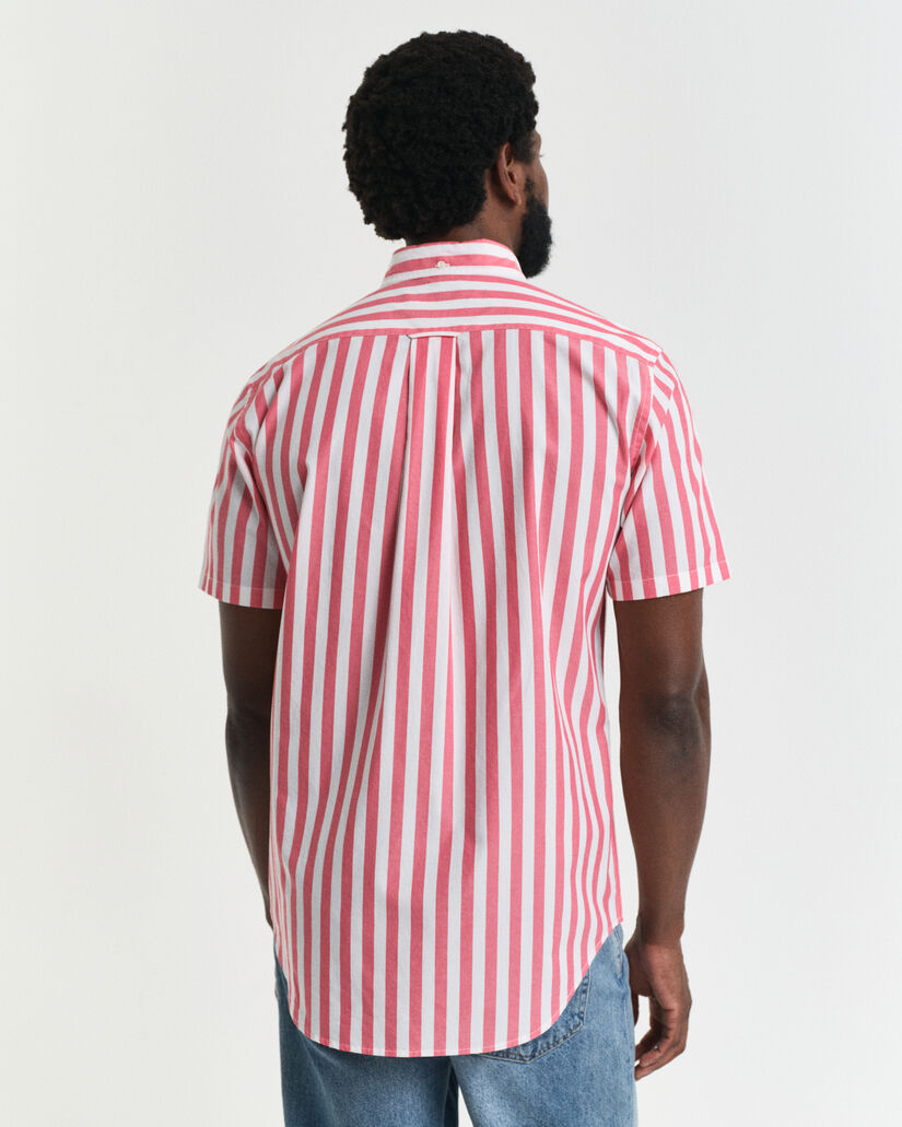 Camisa cl&aacute;sica de manga corta Regular Fit en popelina a rayas