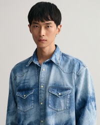 Camisa Relaxed Fit Bleach Wash Western