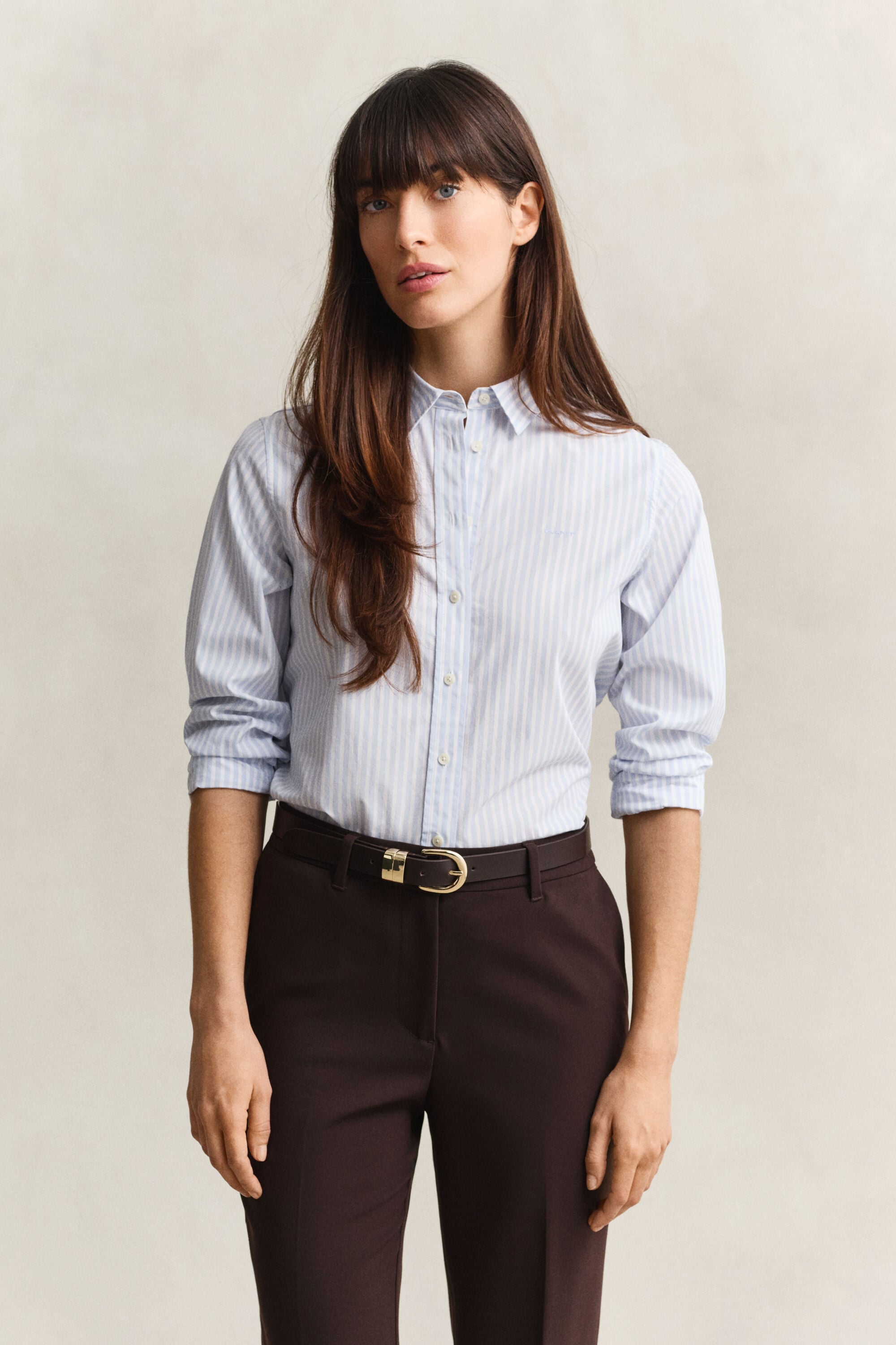 Camisa de popelina Regular Fit clásica de rayas