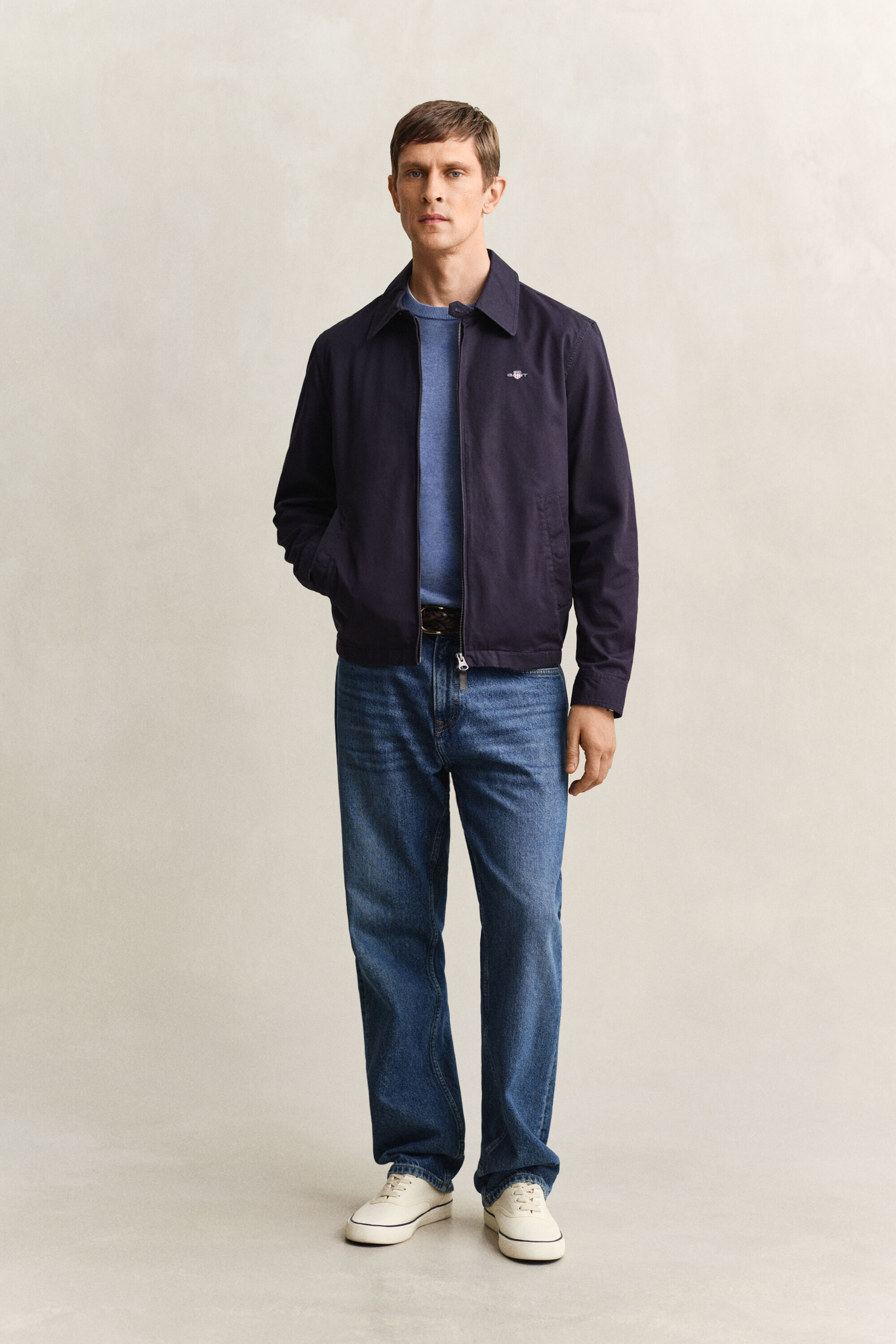 Jersey de algodón con cuello redondo