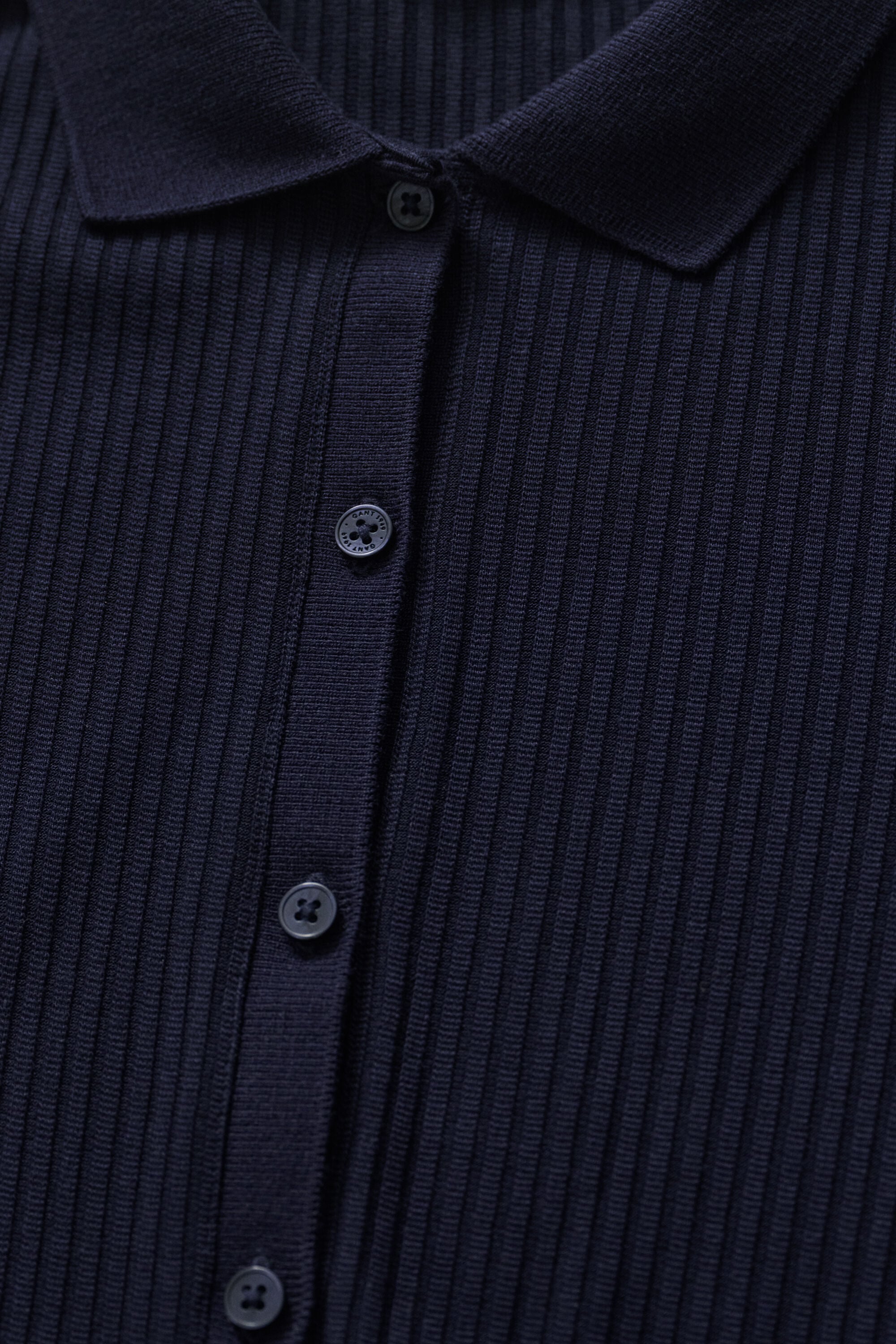 Vestido tipo polo Slim Fit acanalado