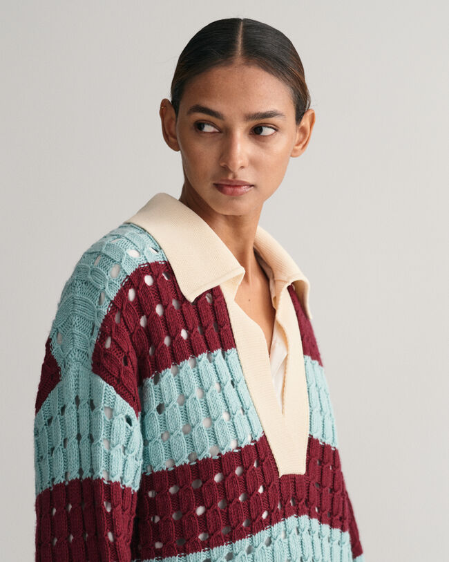 Rugger extragrande de punto a rayas anchas