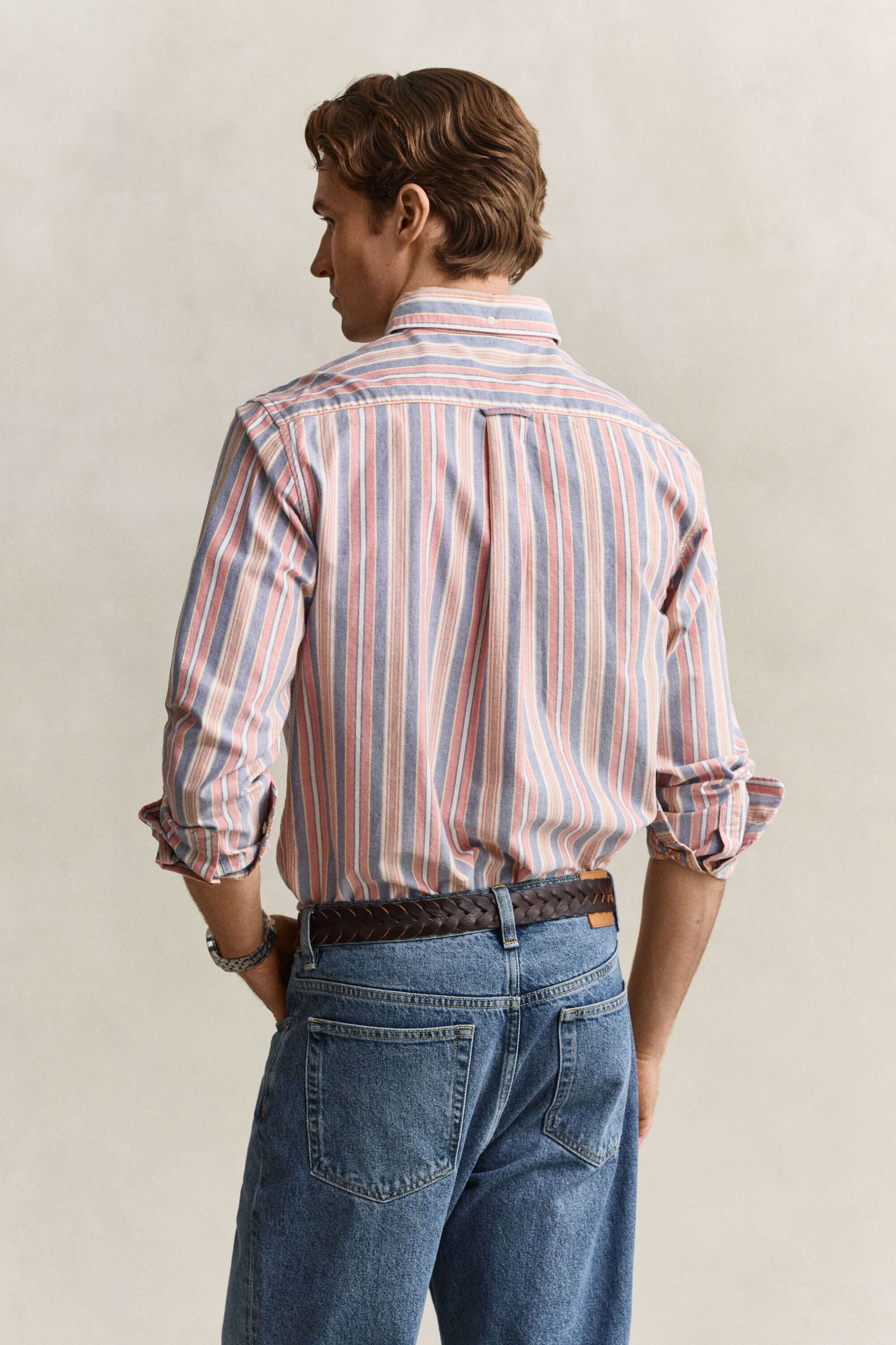 Camisa Oxford clásica de rayas variadas