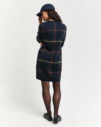 Vestido con cuello redondo y cuadros