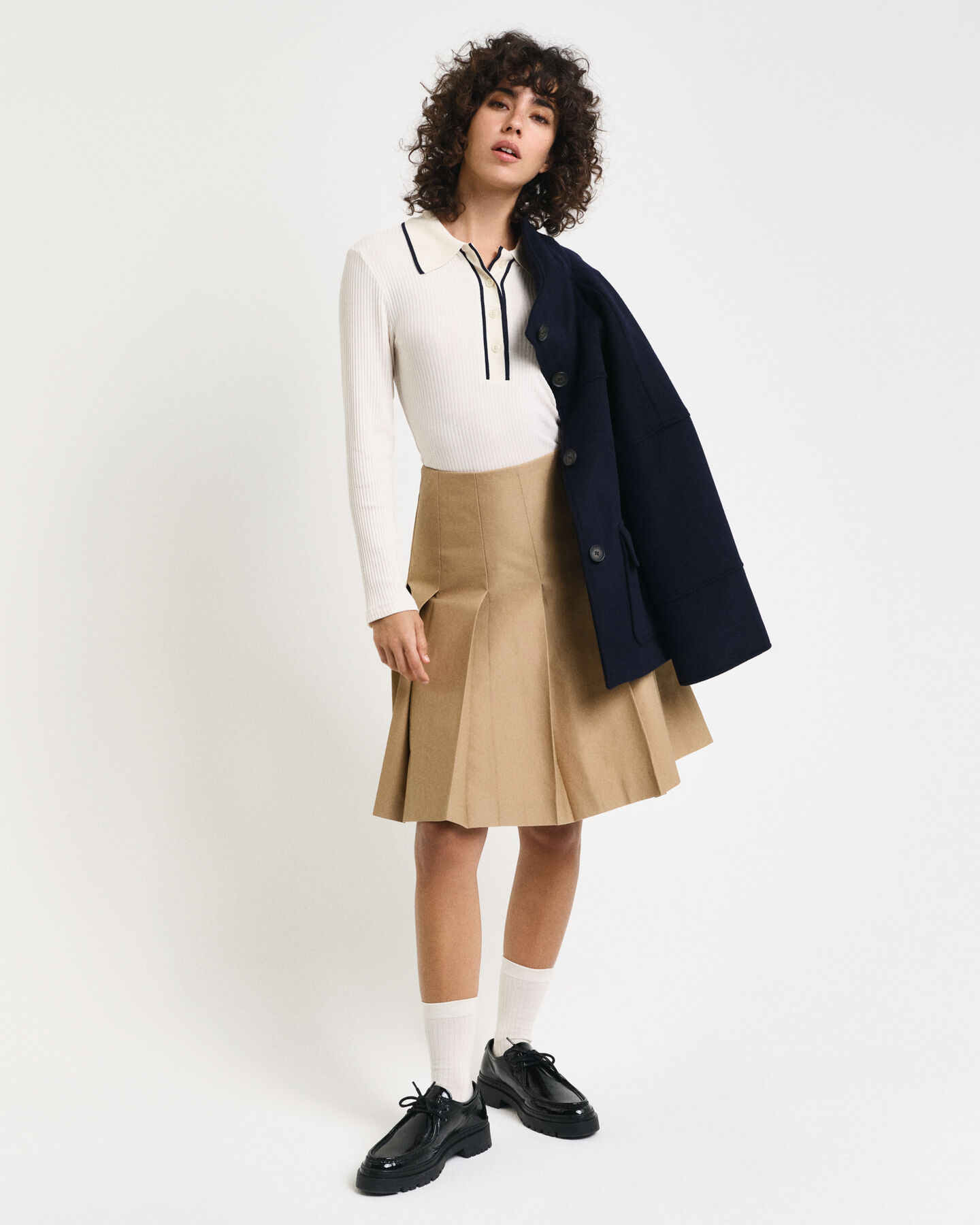 Polo de manga larga acanalado