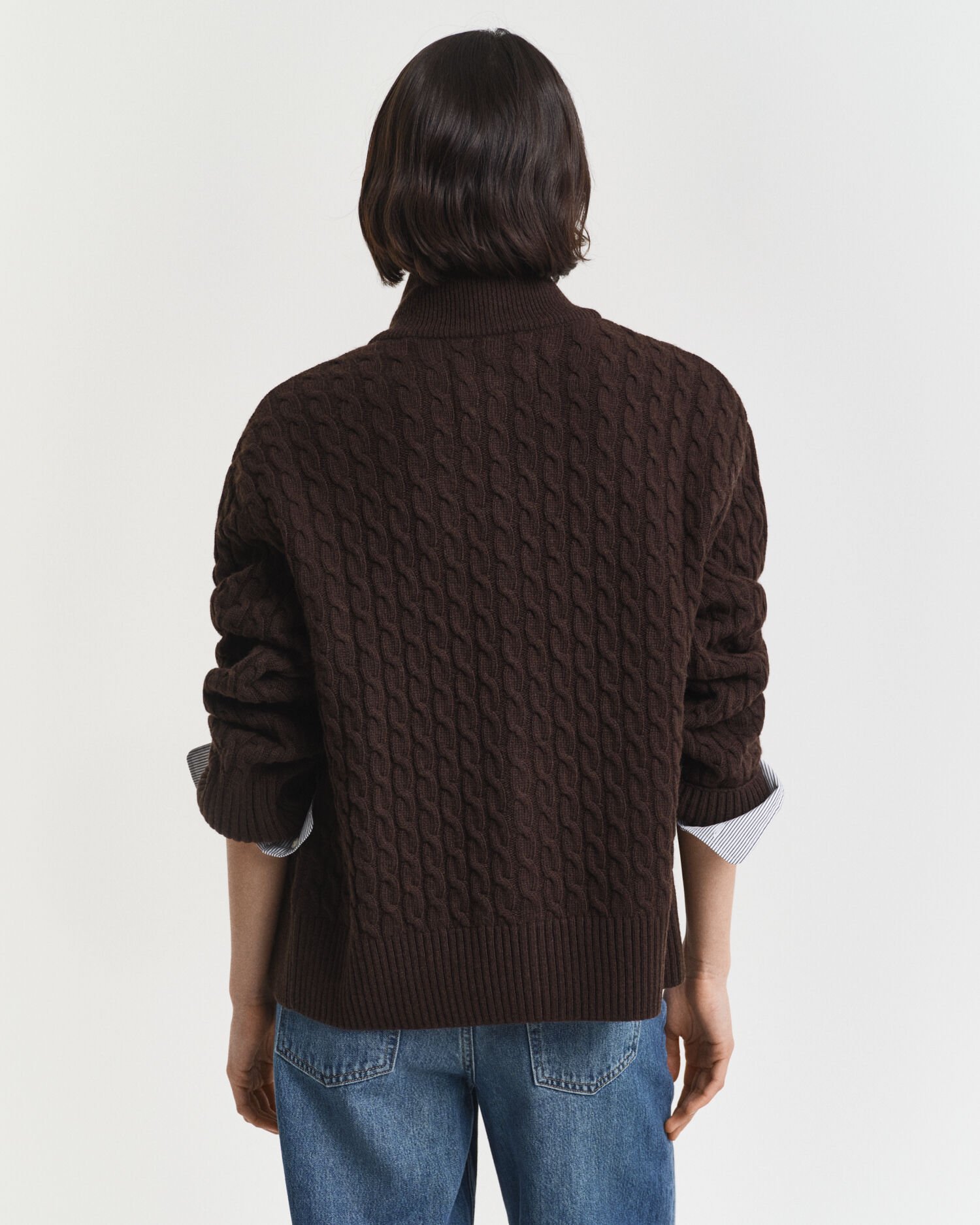 Cárdigan de punto de ochos con cremallera