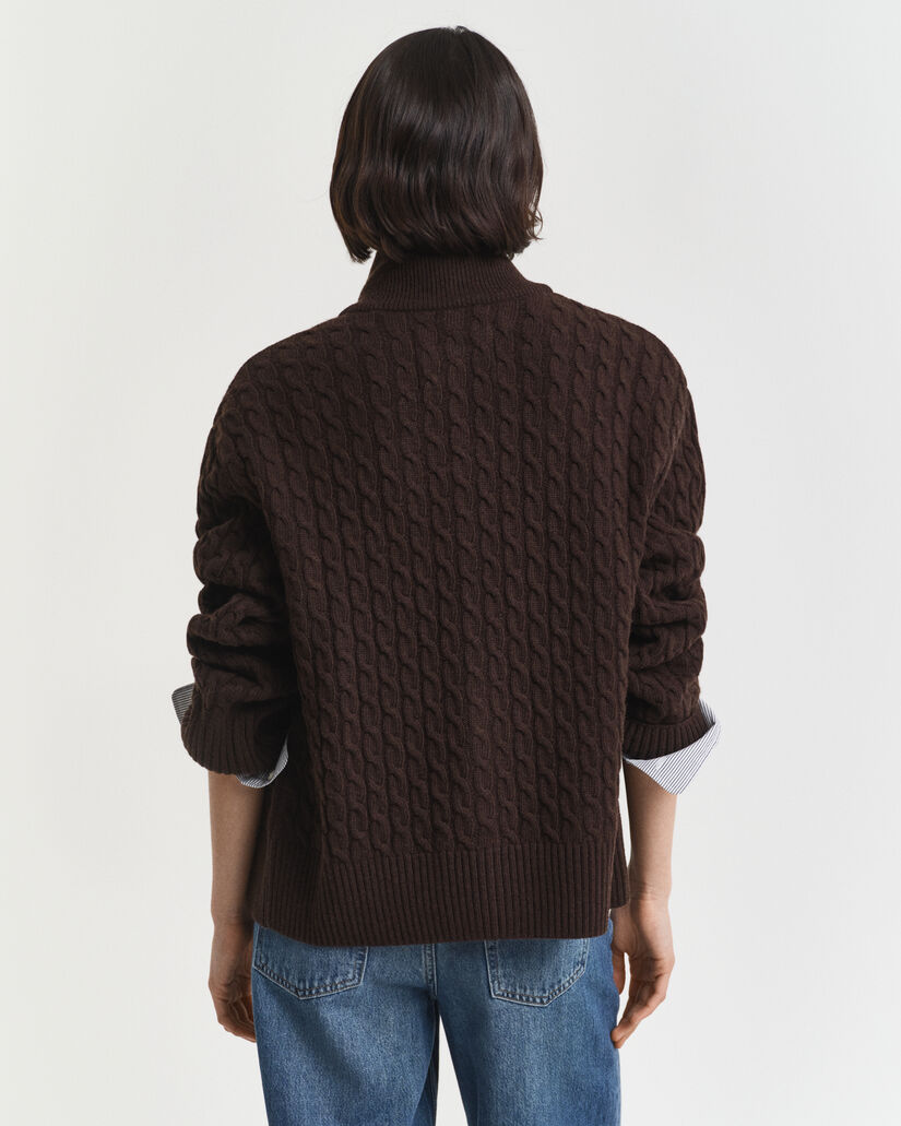 Cárdigan de punto de ochos con cremallera