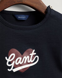 Camiseta con estampado de corazón Script Girls