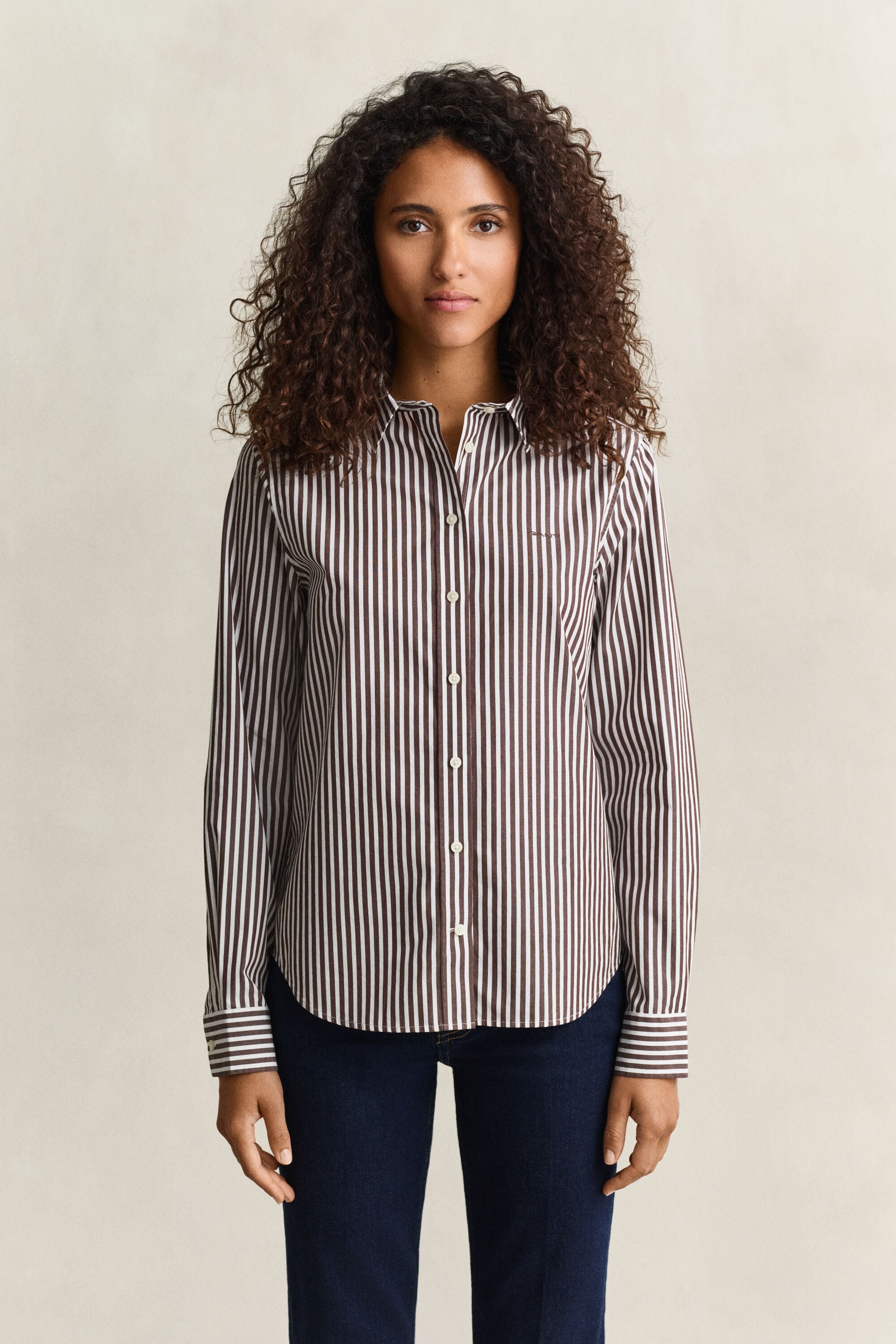 Camisa de popelina Regular Fit clásica de rayas