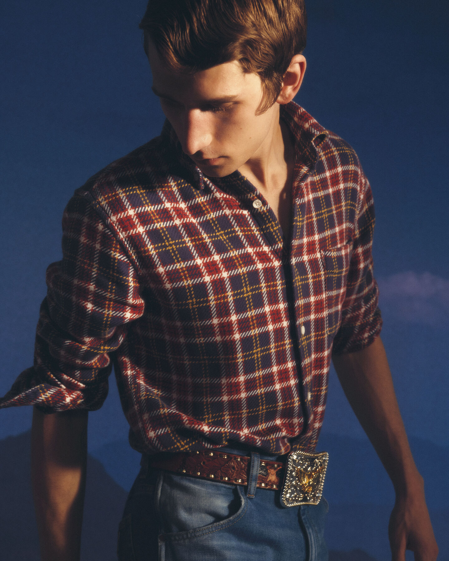 Camisa Regular Fit Wrangler x GANT de sarga a cuadros escoceses