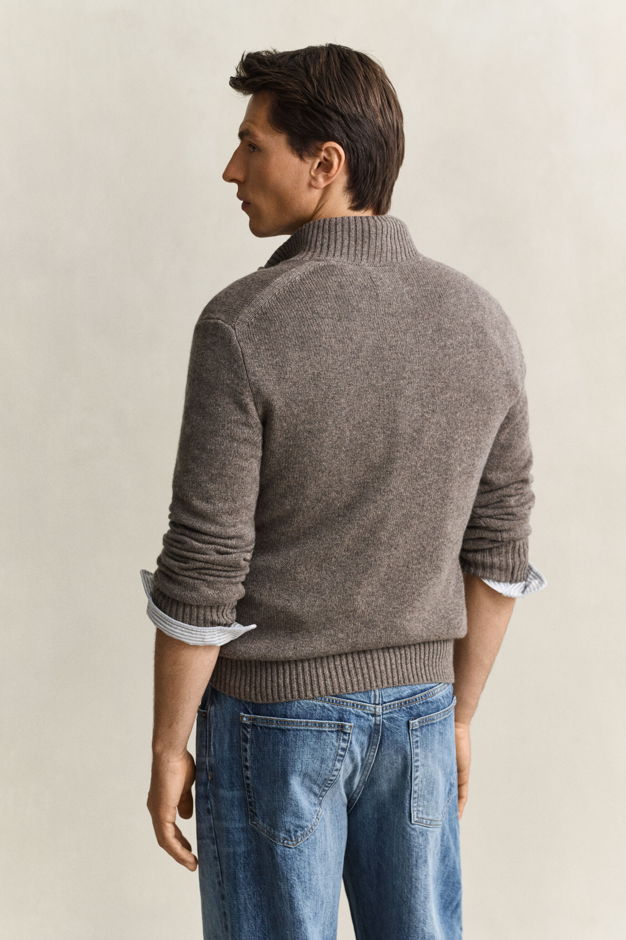 Jersey de cachemir con media cremallera