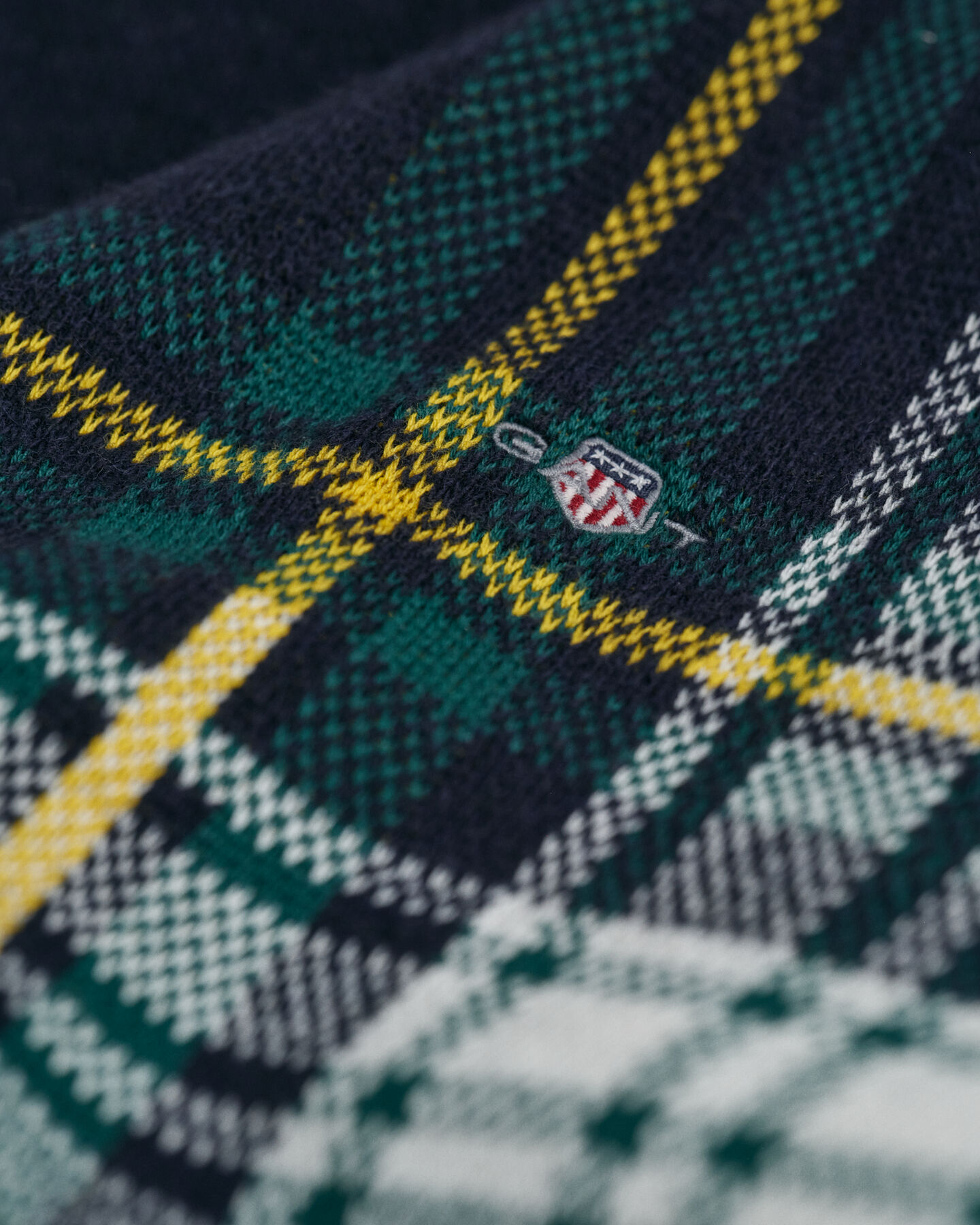 Jersey de punto a cuadros con cuello redondo Teens