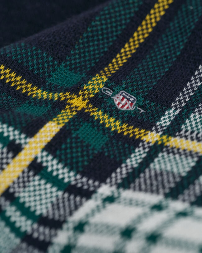 Jersey de punto a cuadros con cuello redondo Teens