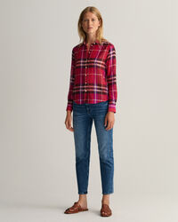 Camisa Regular Fit de seda a cuadros