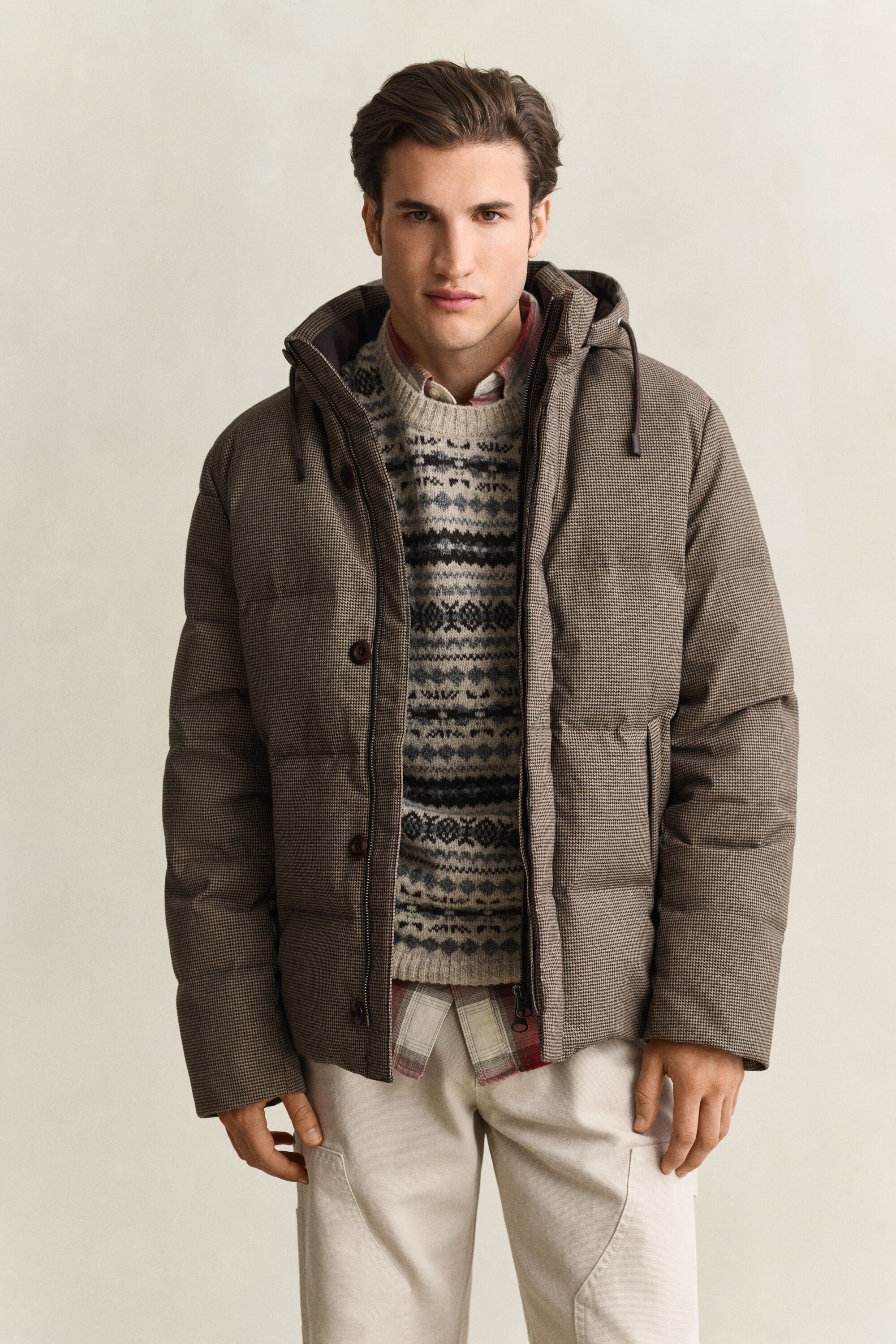 Chaqueta de franela y plumón