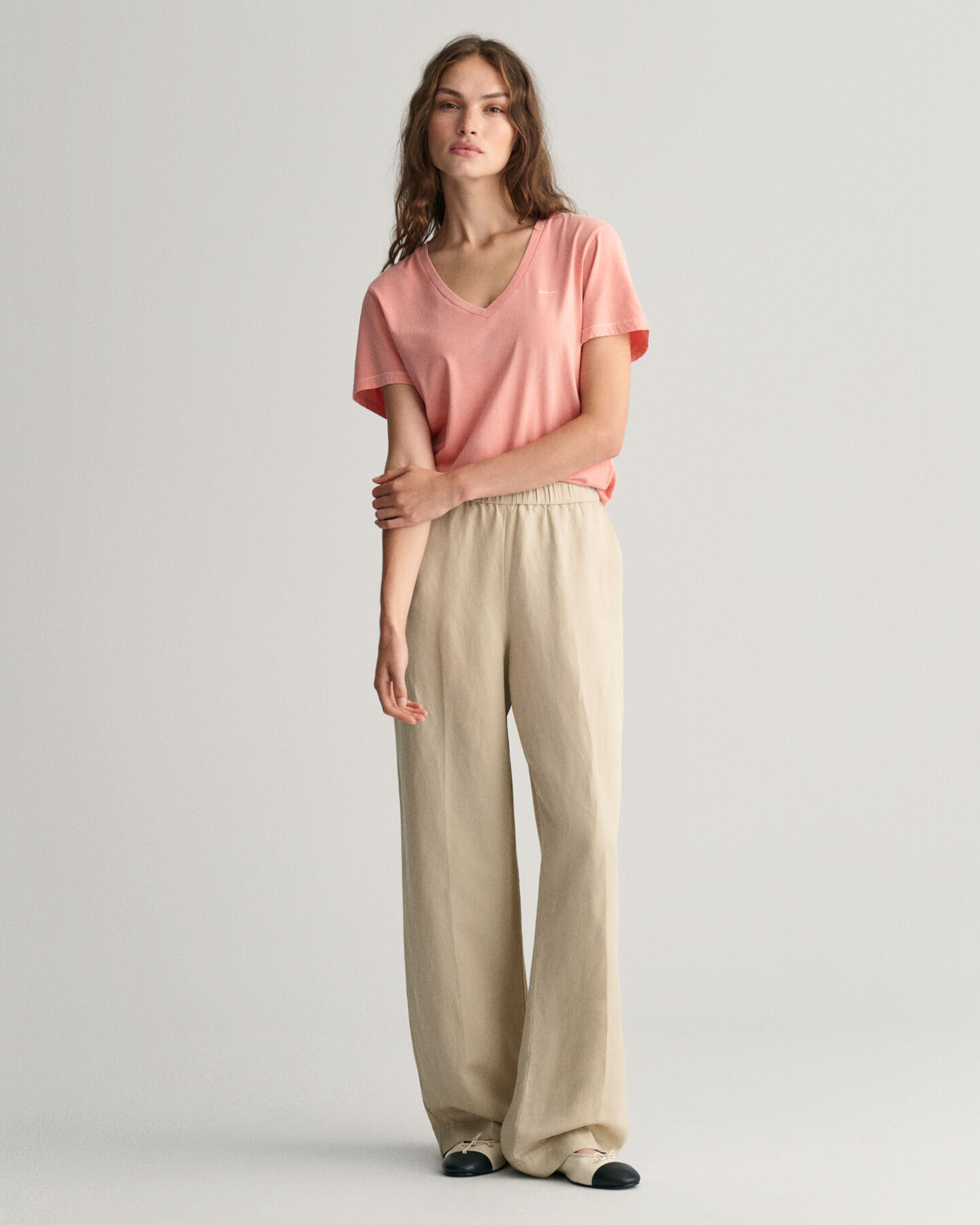 Pantalones Relaxed Fit en mezcla de lino Pull-On