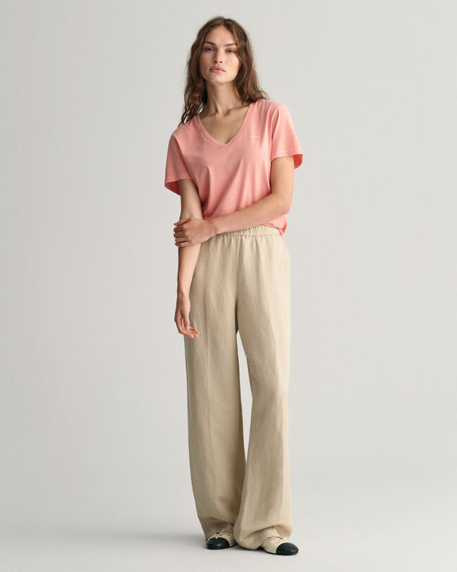 Pantalones Relaxed Fit en mezcla de lino Pull-On