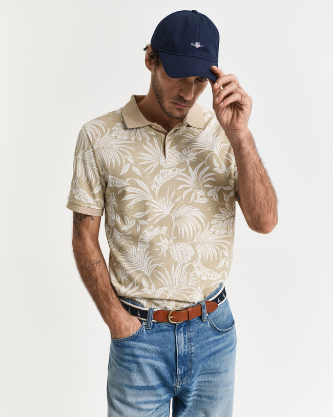 Polo con estampado tropical