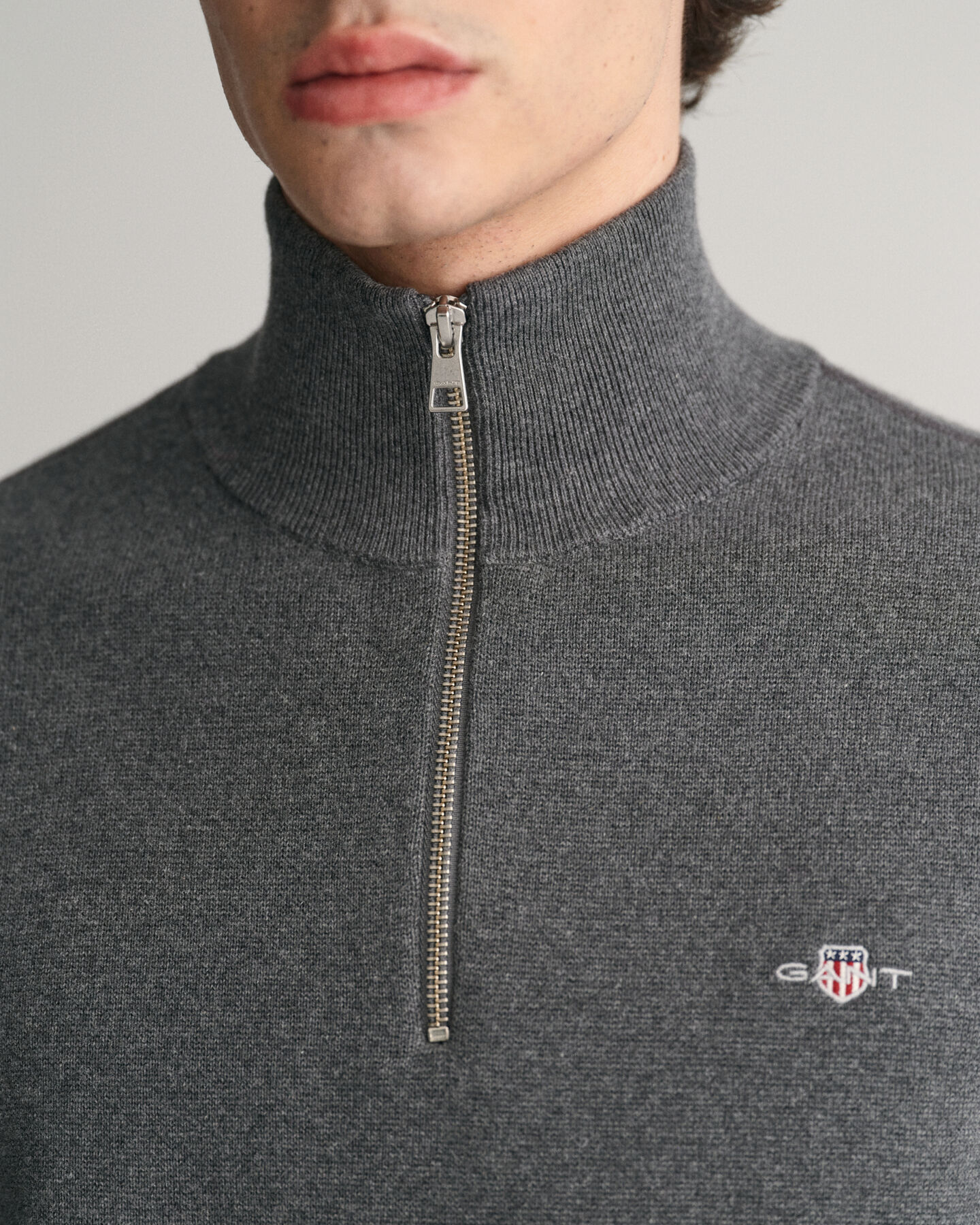 Jersey de algod&oacute;n con media cremallera Milano Knit