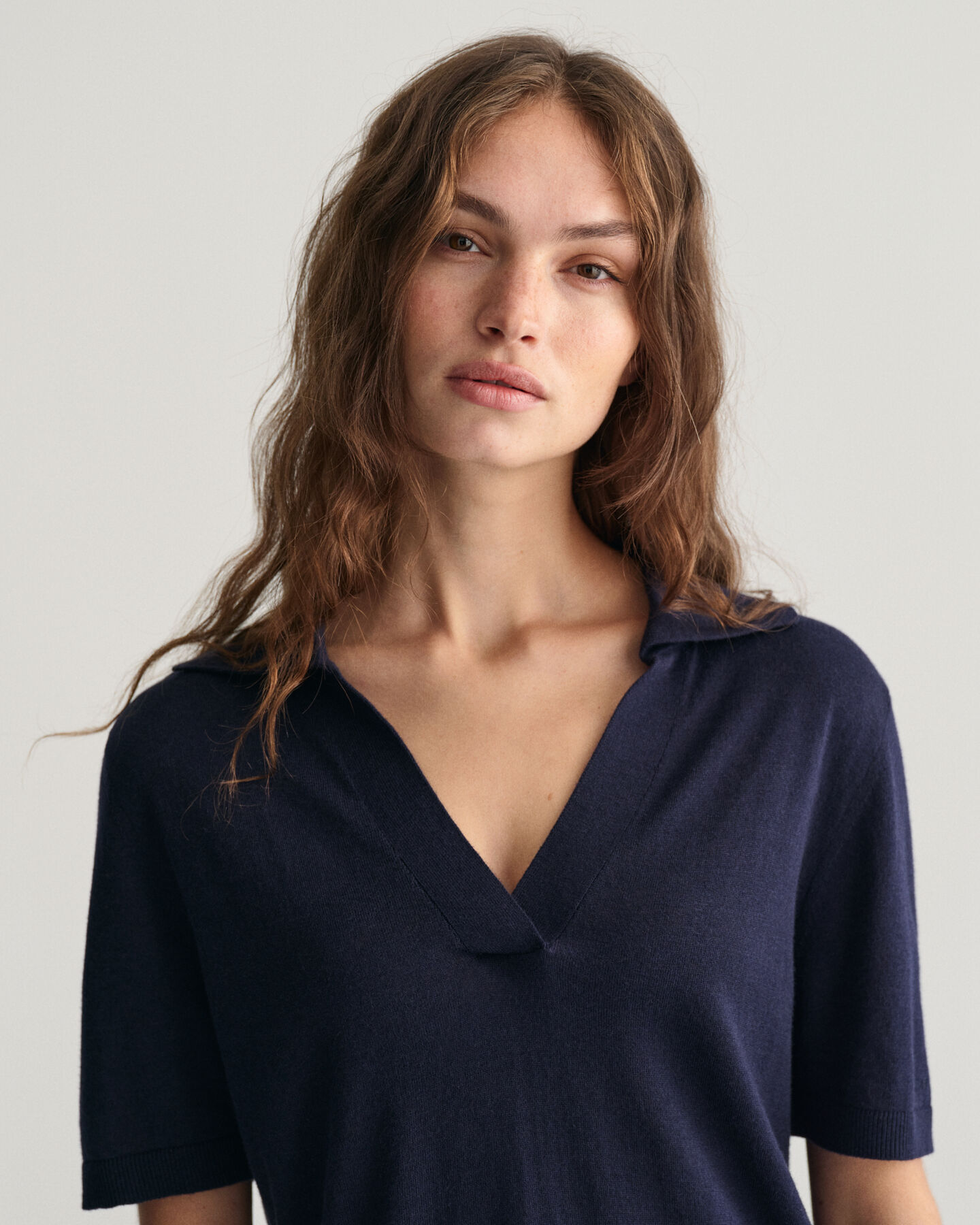 Rugger de manga corta en punto fino