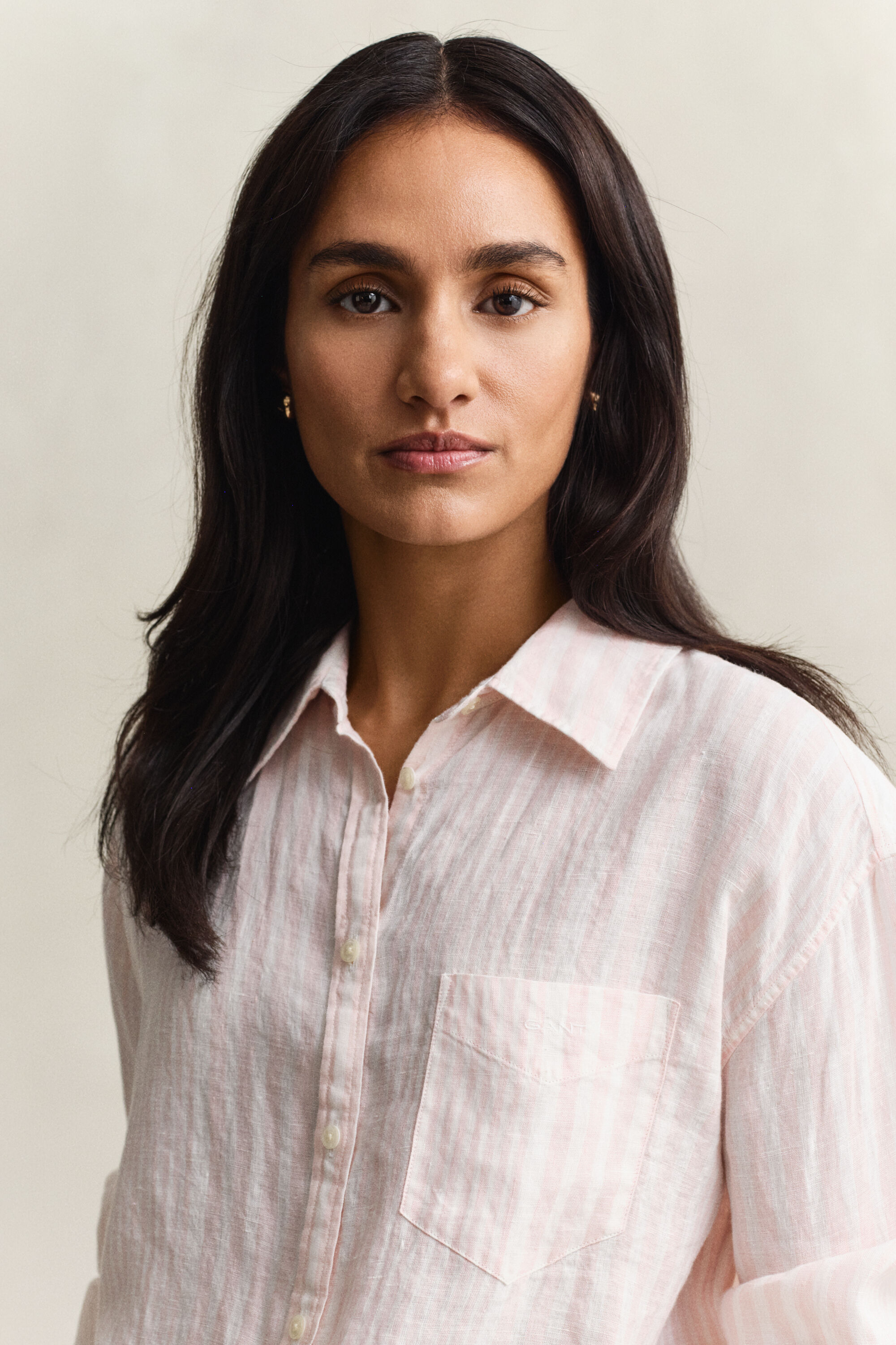 Camisa Relaxed Fit de lino a rayas