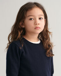 Jersey de cuello redondo en lana de oveja Shield Kids