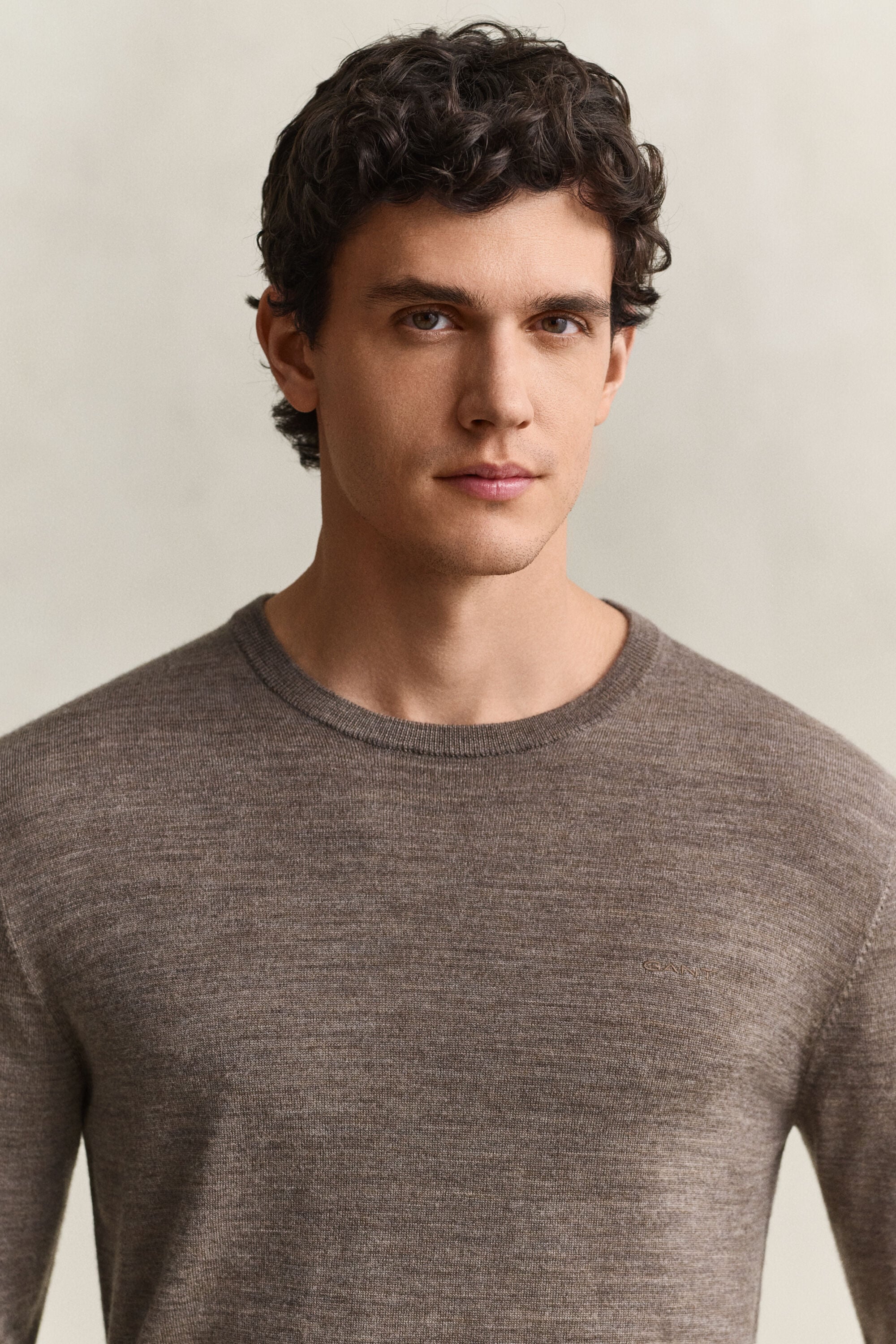 Jersey de lana merino con cuello redondo