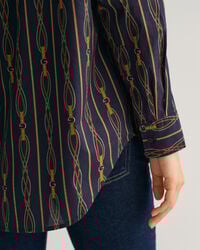 Camisa Relaxed Fit de gasa de algod&oacute;n a rayas Rope