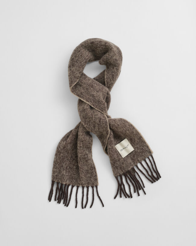 Bufanda de mohair y alpaca con diseño de espiga