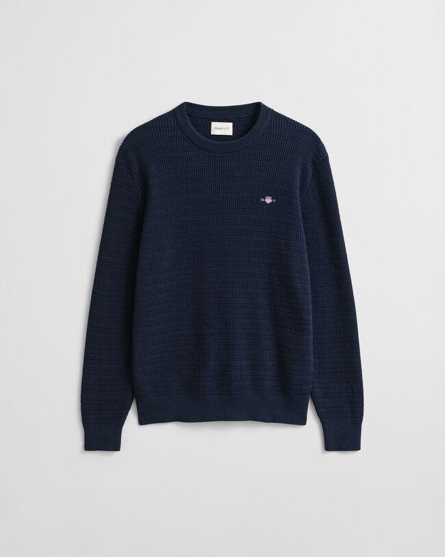 Jersey de cuello redondo y punto de ochos finos