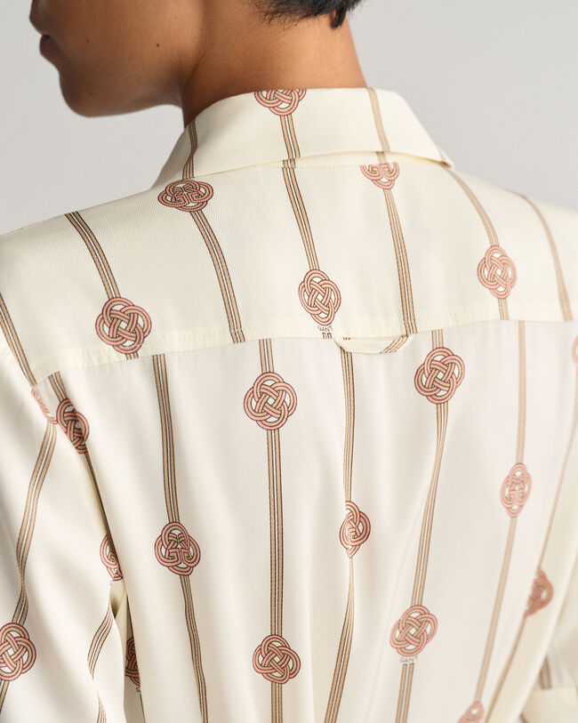 Vestido camisero estampado de manga corta