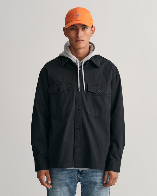 Gorra de sarga de algodón de perfil alto