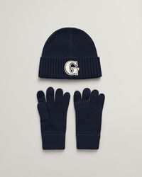 Set de regalo con gorro y guantes con insignia G