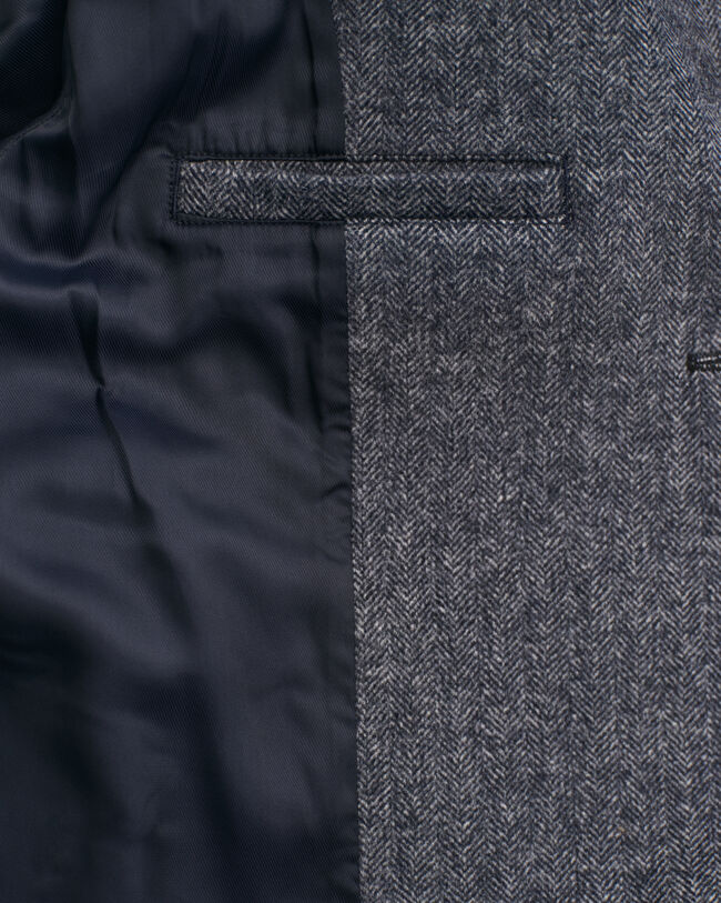 Chaqueta corta de lana con dise&ntilde;o de espiga