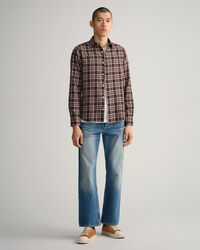 Camisa Slim Fit de sarga de cuadros