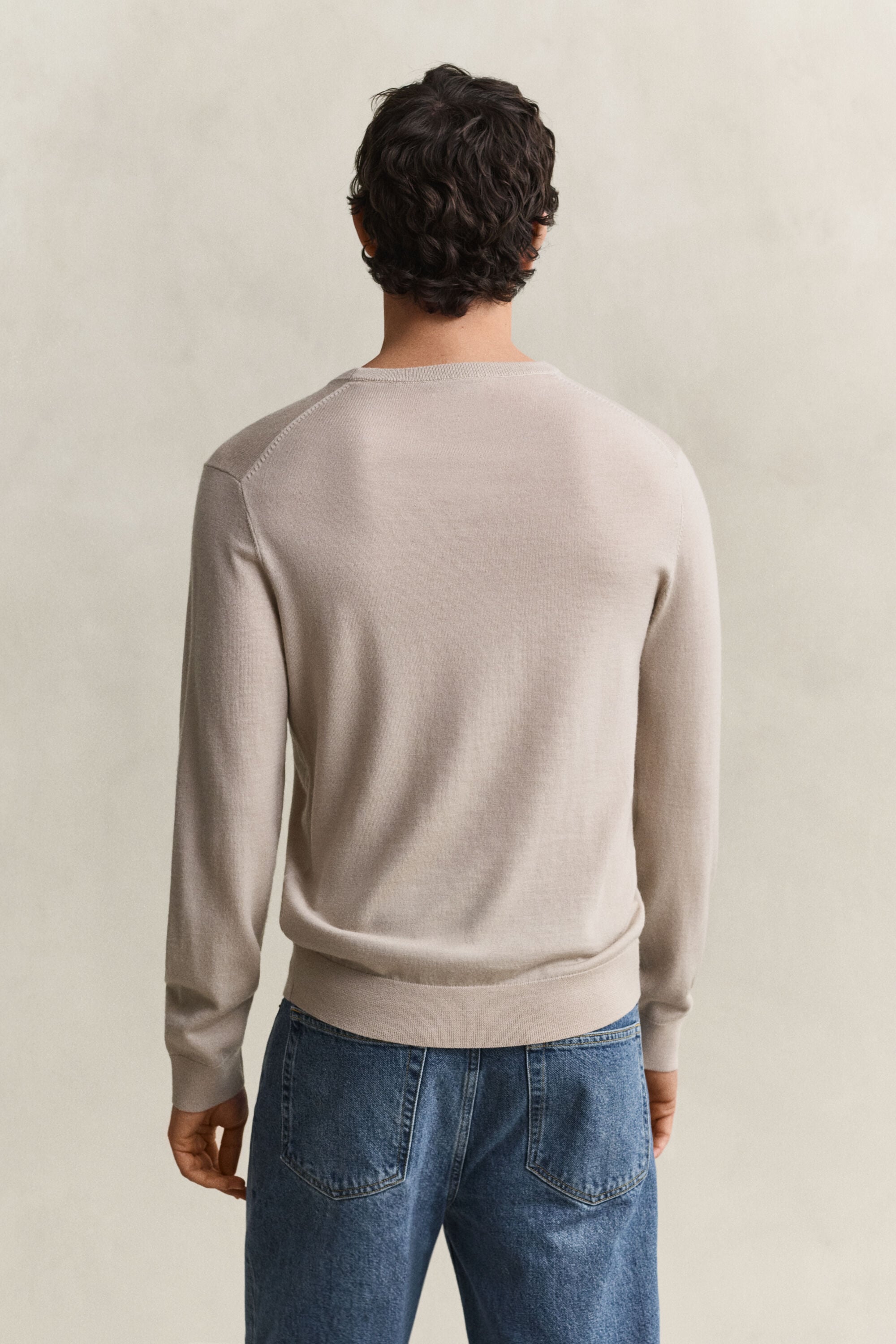 Jersey de lana merino con cuello redondo