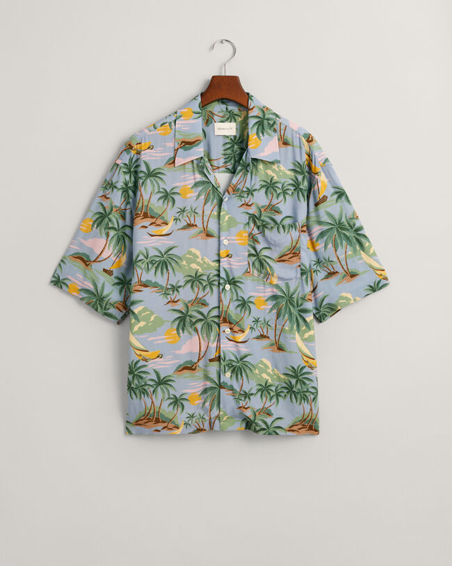 Camisa Relaxed Fit de manga corta Hawaiian Print