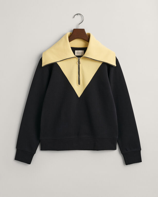 Sudadera con media cremallera y bloques de color