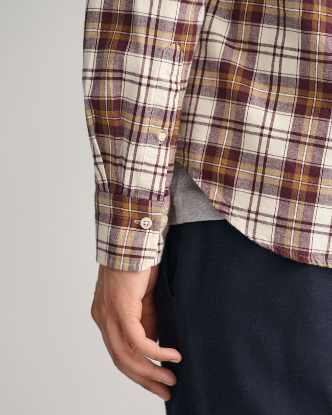 Camisa Oxford Regular Fit cepillada a cuadros