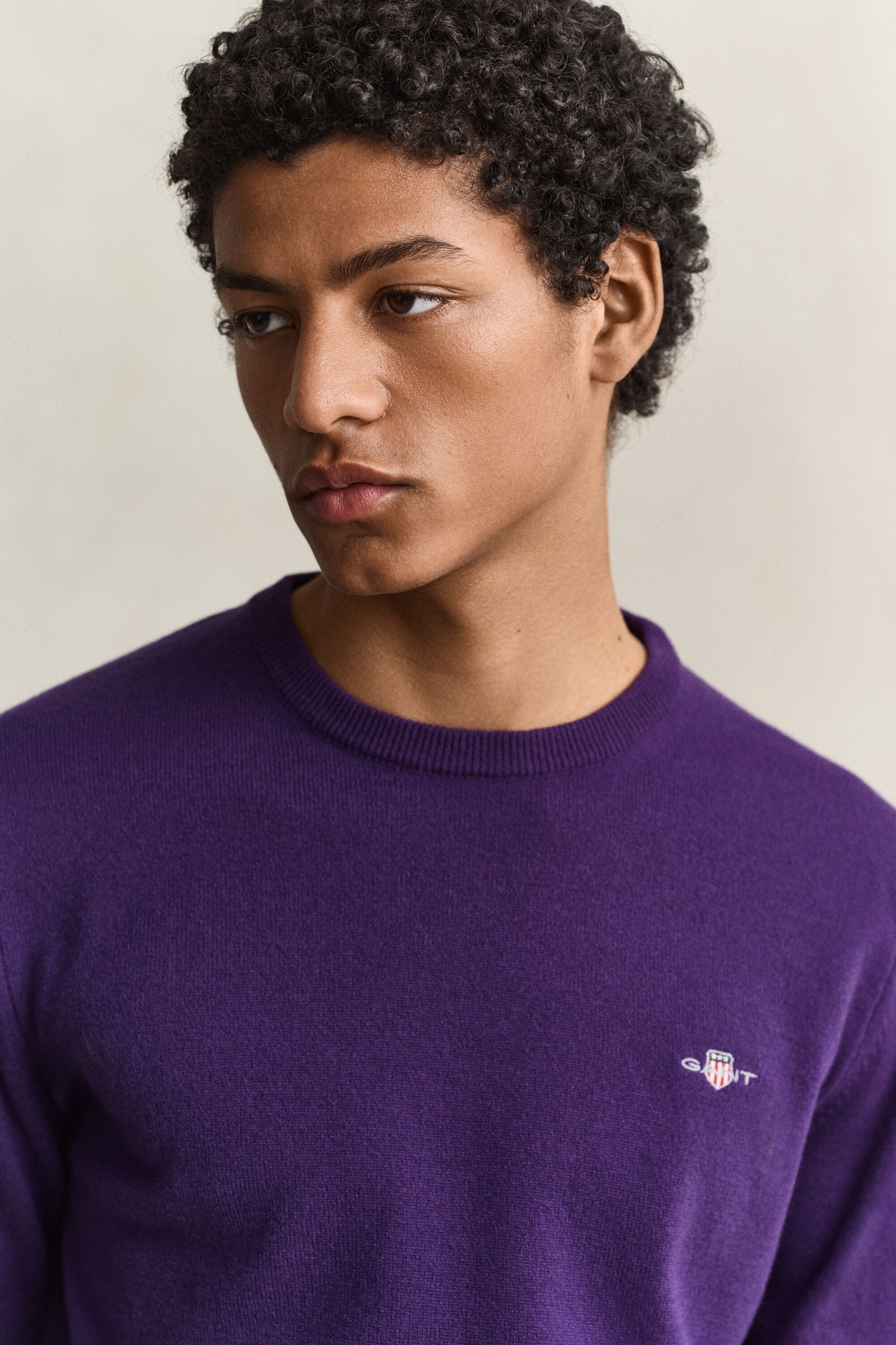 Jersey de lana de oveja con cuello redondo