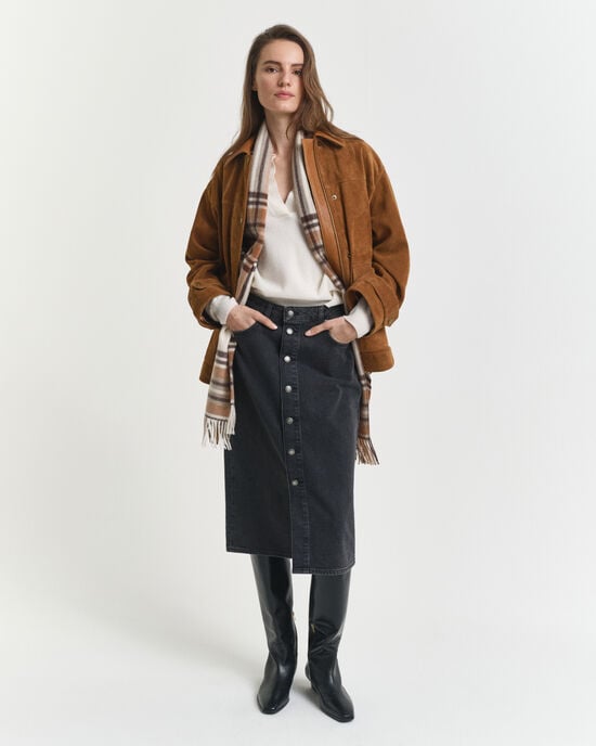 Falda vaquera midi abotonada